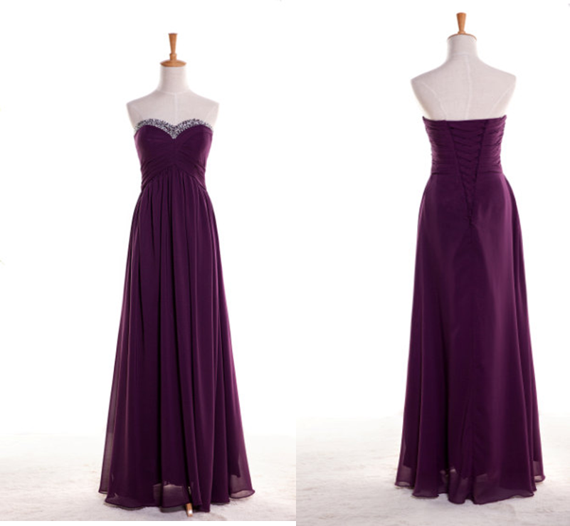 Grape Bridesmaid Dress Sweetheart Dress Bridesmaid Dress Handbeaded