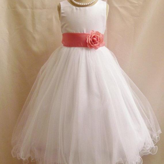 salmon flower girl dresses